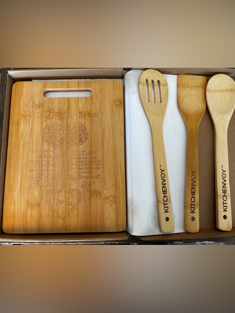 Daughter-in-Law Keepsake Kitchen Gift Set – Engraved Board + Spoon Set - Picture 3 of 3
